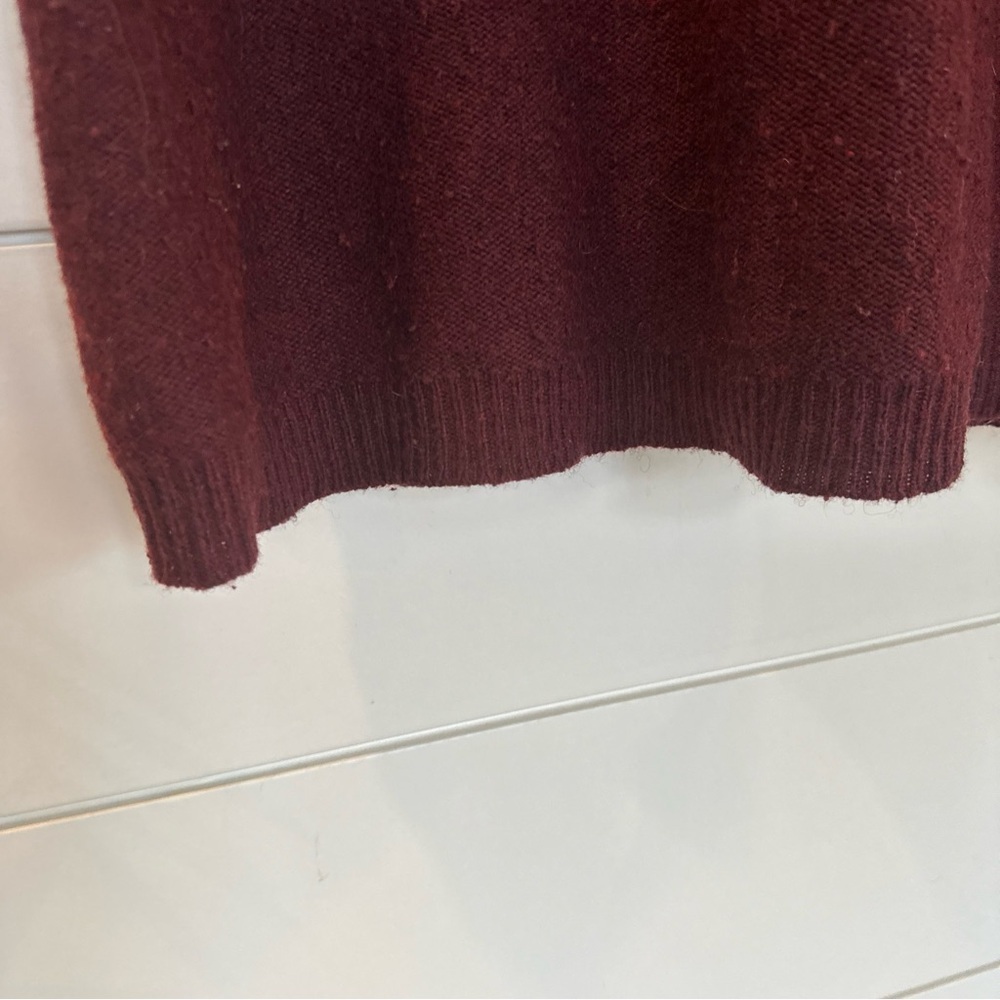 Title Nine Merino Wool Blend Hooded Sweater Dress Size S Burgundy J17 - Picture 5 of 9